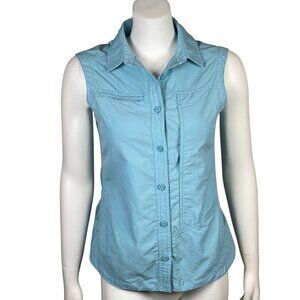 LL Bean Womens Sleeveless Vented Shirt Size S Mesh Panels Hiking Fishing